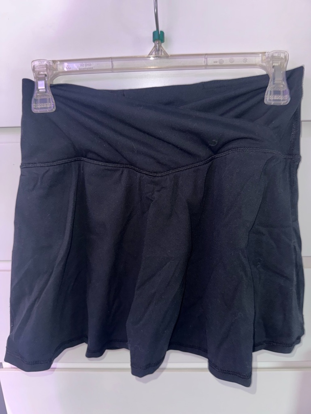 Black Wrap Waist Yoga Skort - Picture 3 of 4